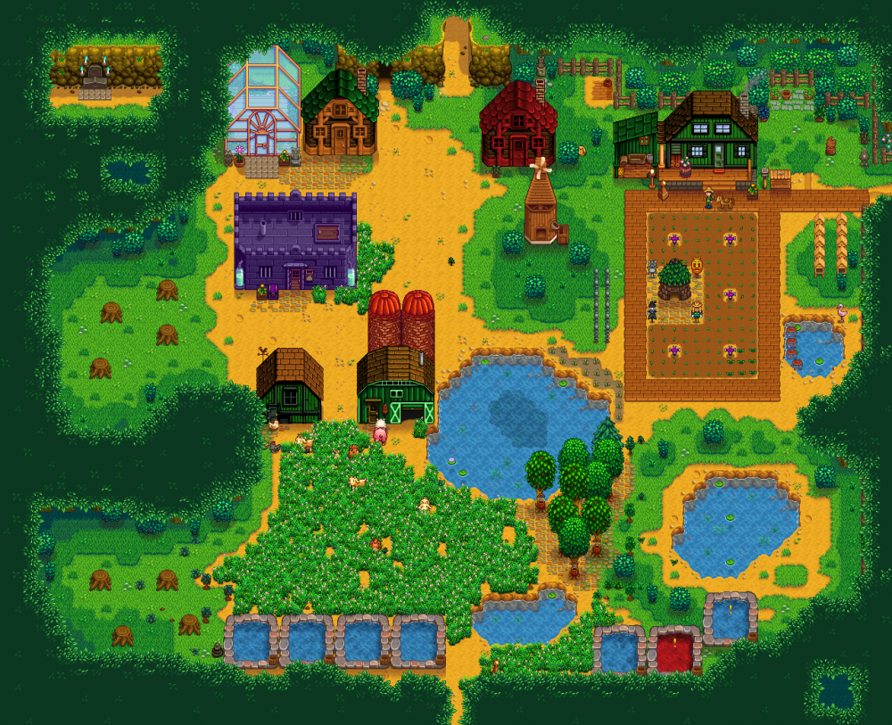 Forest Layout Done! Summer, Year 3 : r/StardewValley