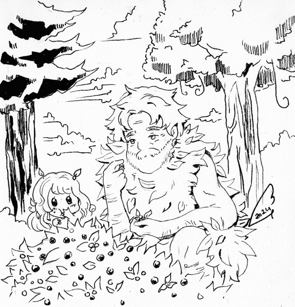 inktober 2024 -small ver  day 9 linus stardew valley .jpeg