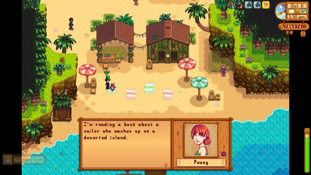 Penny is reading a book about a sailor who washes up on a deserted island.jpg